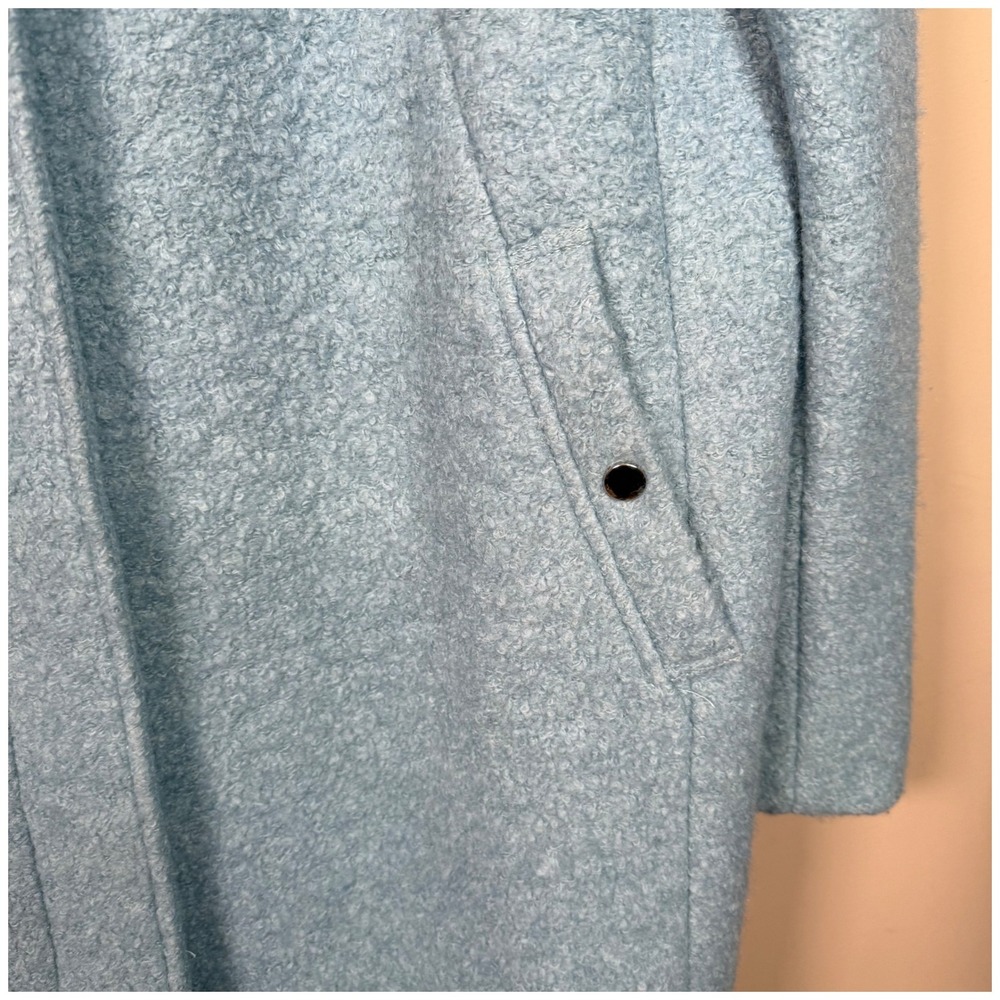 LOFT Mock Neck Blue Wool Blend Mid Length Coat Size XL - Picture 5 of 7